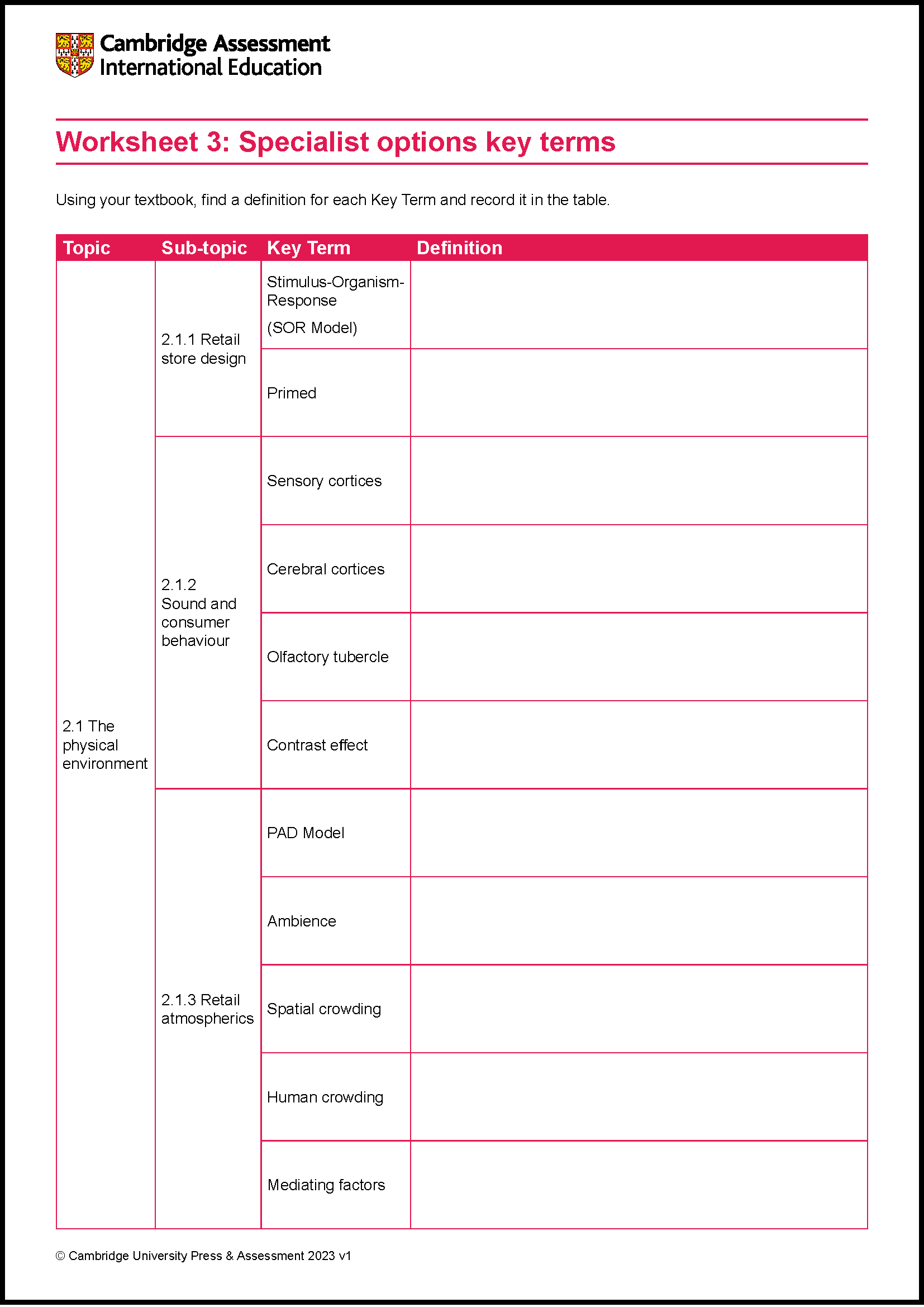 V2 Skills Exercises 9990 Psychology Online Learning area